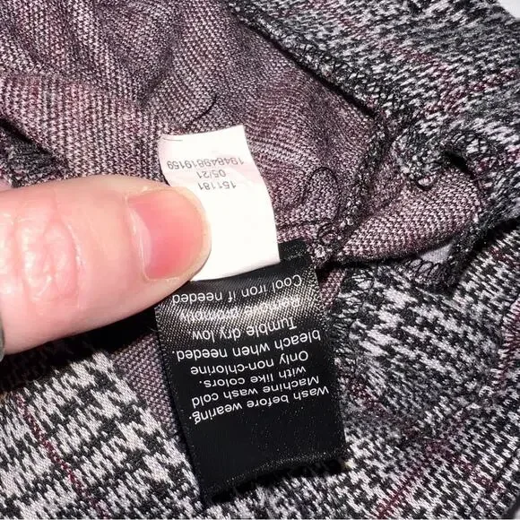 SO Womens Juniors 15 Mini Skirt Plaid Paper Bag Waist Black White Pink No Belt - Picture 12 of 12